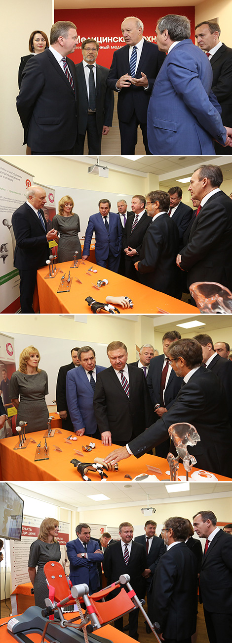 Belarus Prime Minister Andrei Kobyakov visits an innovation medical technology center (medical technopark) in Novosibirsk