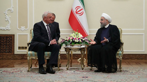 Mikhail Myasnikovich and Hassan Rouhani. Photo courtesy of the Council of the Republic