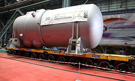 Reactor vessel in transit to Belarusian nuclear power plant