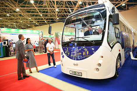 Белорусский электробус на выставке инноваций в Москве