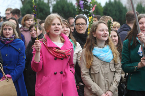 У Беларусі больш за 100 тыс. вернікаў прынялі ўдзел у святкаванні каталіцкай Вербнай нядзелі