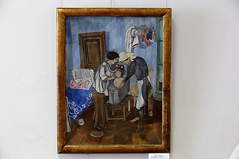 Карціна Марка Шагала "Купанне дзіцяці"