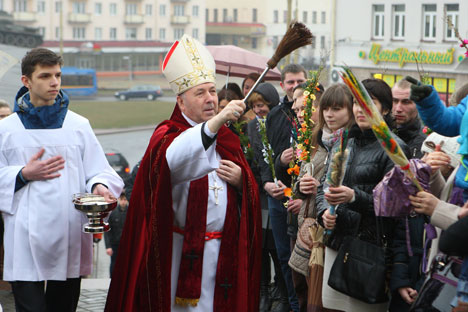 У Беларусі больш за 100 тыс. вернікаў прынялі ўдзел у святкаванні каталіцкай Вербнай нядзелі