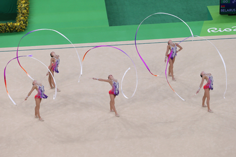 Беларускія гімнасткі занялі пятае месца на алімпійскім турніры ў групавых практыкаваннях