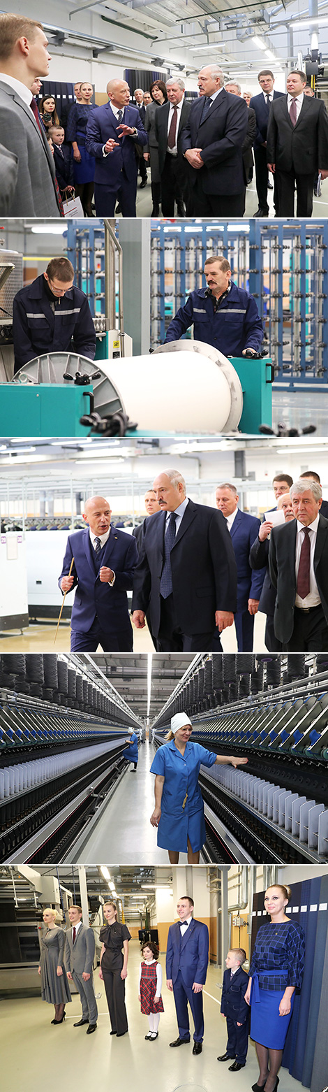 Лукашэнка даручыў нарасціць аб'ёмы выпуску тканін на "Камволі" да 7-8 млн пагонных метраў