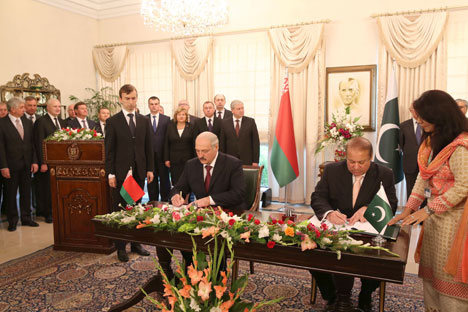 Лукашэнка і Шарыф падпісалі Ісламабадскую дэкларацыю беларуска-пакістанскага партнёрства