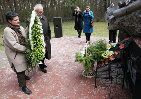 During a commemorative ceremony in the Borok area near Glubokoye 