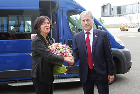 President of the Parliamentary Assembly of the Organization for Security and Cooperation in Europe (OSCE PA) Christine Muttonen and Deputy Chairman of the House of Representatives of the National Assembly of Belarus Boleslav Pirshtuk