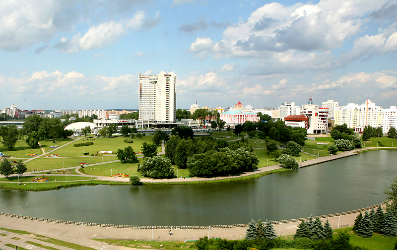 On the bank of the Svisloch River in Minsk