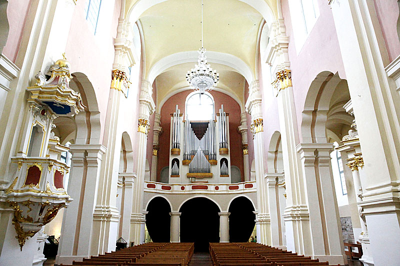 Interior of Polotsk Cathedral and its famous organ
