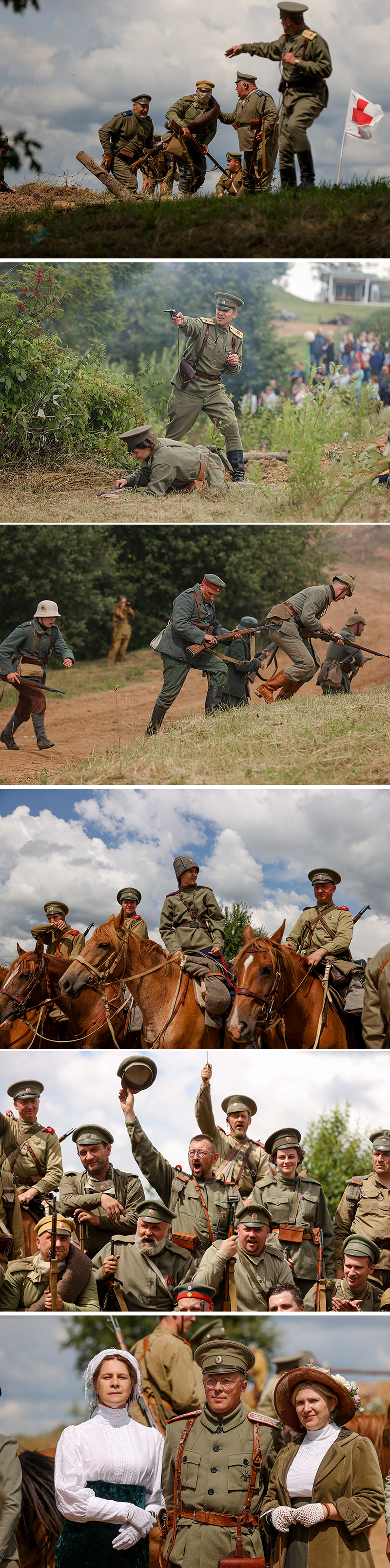 Reenactment of a WWI battle at the Stalin Line Historical and Cultural Complex