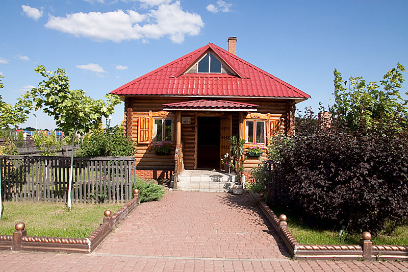 19世纪 “白俄罗斯的农村” 是在布伊尼奇里在露天里的民族博物馆