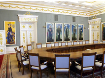 The hall of ceremonies (former Golden Dining Room) at the Gomel palace