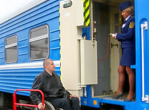 Спецыяльны вагон для інвалідаў-калясачнікаў