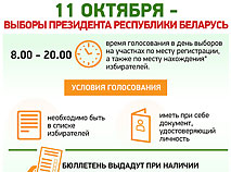 11 октября - выборы Президента Республики Беларусь