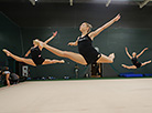 Bulgarian athletes during a practice session