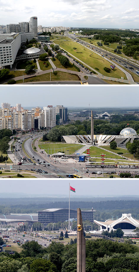 Вид на музей истории Великой Отечественной войны и площадь Государственного флага