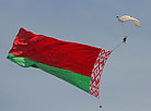Festive air show in honor of Air Force Day at the Borovaya airfield