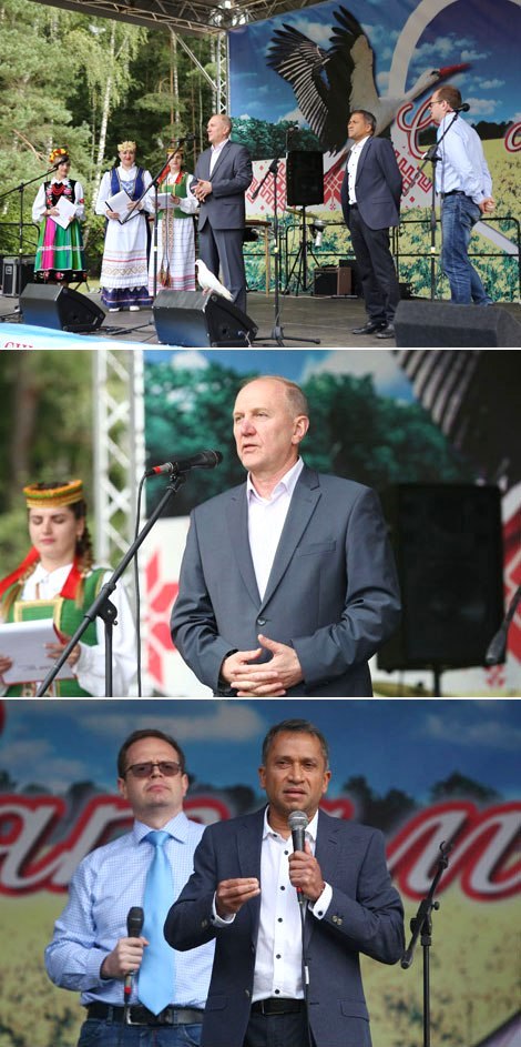 Grodno Oblast Governor Vladimir Kravtsov and UN Resident Coordinator in Belarus Sanaka Samarasinha
