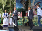 Grodno Oblast Governor Vladimir Kravtsov and UN Resident Coordinator in Belarus Sanaka Samarasinha
