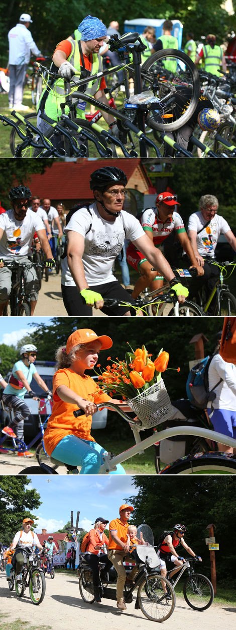 Ministers and diplomats take part in a bike ride across picturesque places of Augustow Canal 