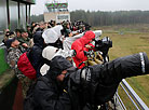 Reporters at work during the Zapad 2017 army exercise