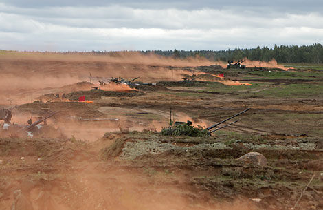 Troops mark the front line of defense with smokescreen