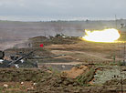 T-72 combat tank takes a shot