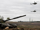 Belarusian Mi-8 helicopters in flight