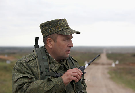 Belarusian and Russian army units practice interaction in defense and counteroffensive in the Osipovichsky exercise area