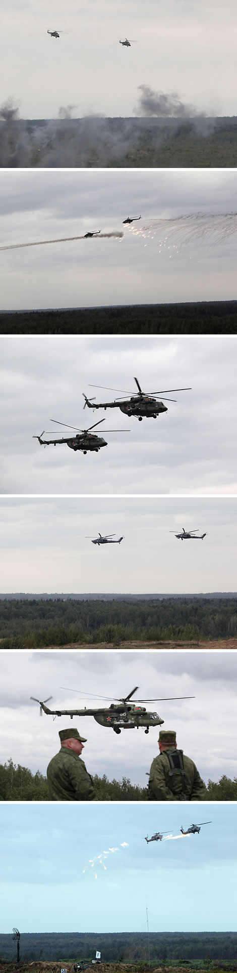 Belarusian and Russian army units practice interaction in defense and counteroffensive in the Osipovichsky exercise area