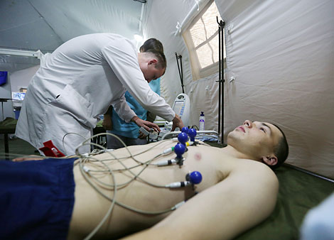 A special task medical unit operates in the Borisovsky exercise area