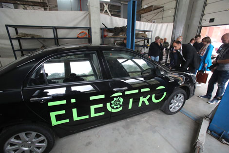 An electric car designed by scientists of the National Academy of Sciences of Belarus was presented in Minsk