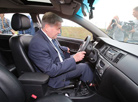 Deputy prime minister tests the first Belarusian electric car
