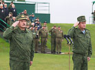 Belarus President Alexander Lukashenko attends the Zapad 2017 exercise