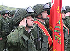 Inspection of the troops involved in the Belarusian-Russian strategic army exercise Zapad 2017