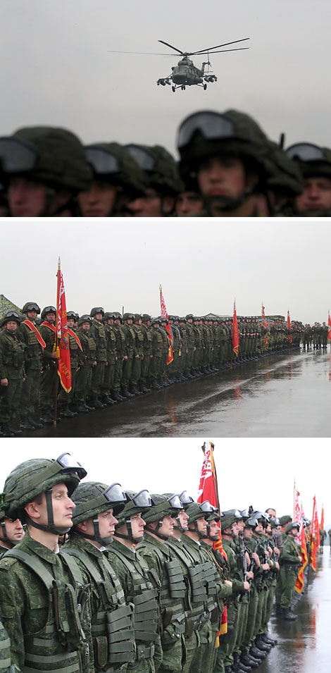 Inspection of the troops involved in the Belarusian-Russian strategic army exercise Zapad 2017