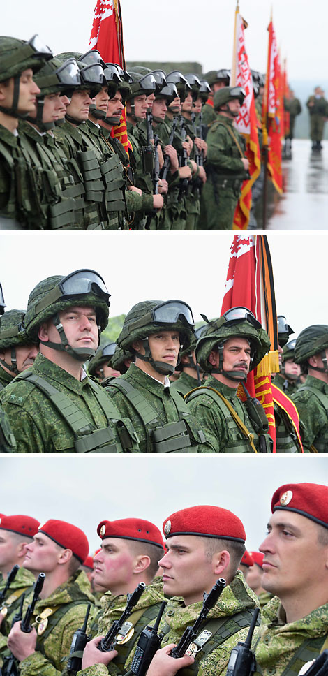 Inspection of the troops involved in the Belarusian-Russian strategic army exercise Zapad 2017