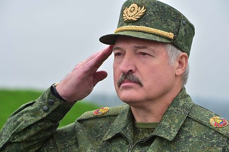 Belarus President Alexander Lukashenko attends the Zapad 2017 exercise