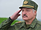 Belarus President Alexander Lukashenko attends the Zapad 2017 exercise