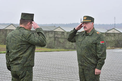 Belarus President Alexander Lukashenko attends the Zapad 2017 exercise