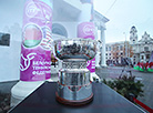 Fed Cup trophy near Minsk Town Hall