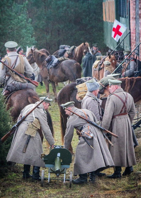 Cavalry on the march along the former front line