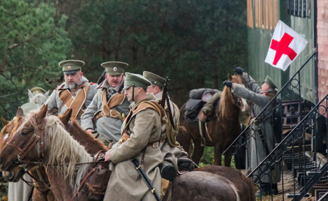 Cavalry on the march along the former front line