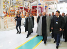 President Alexander Lukashenko takes part in the official inauguration of the new BelGee car factory