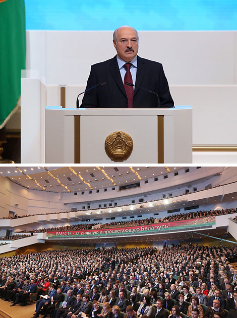 President Alexander Lukashenko at the Second Congress of Scientists