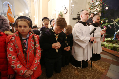 Christmas service in the Church of St. Michael the Archangel in Ivenets