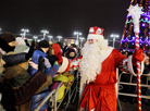 New Year's celebrations near the city's main Christmas tree in Vitebsk