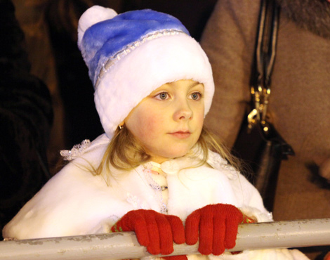 New Year's celebrations near the city's main Christmas tree in Vitebsk