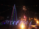 New Year's fireworks in the town of Krugloye, Mogilev Oblast